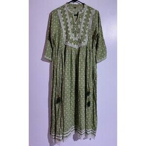 Kurta Anarkali Maxi Dress with Embroidered Details 
Boho Cottagecore Peasant